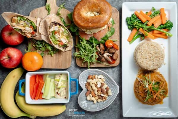 A delicious selection of Meal Prep dishes displayed beautifully on plates